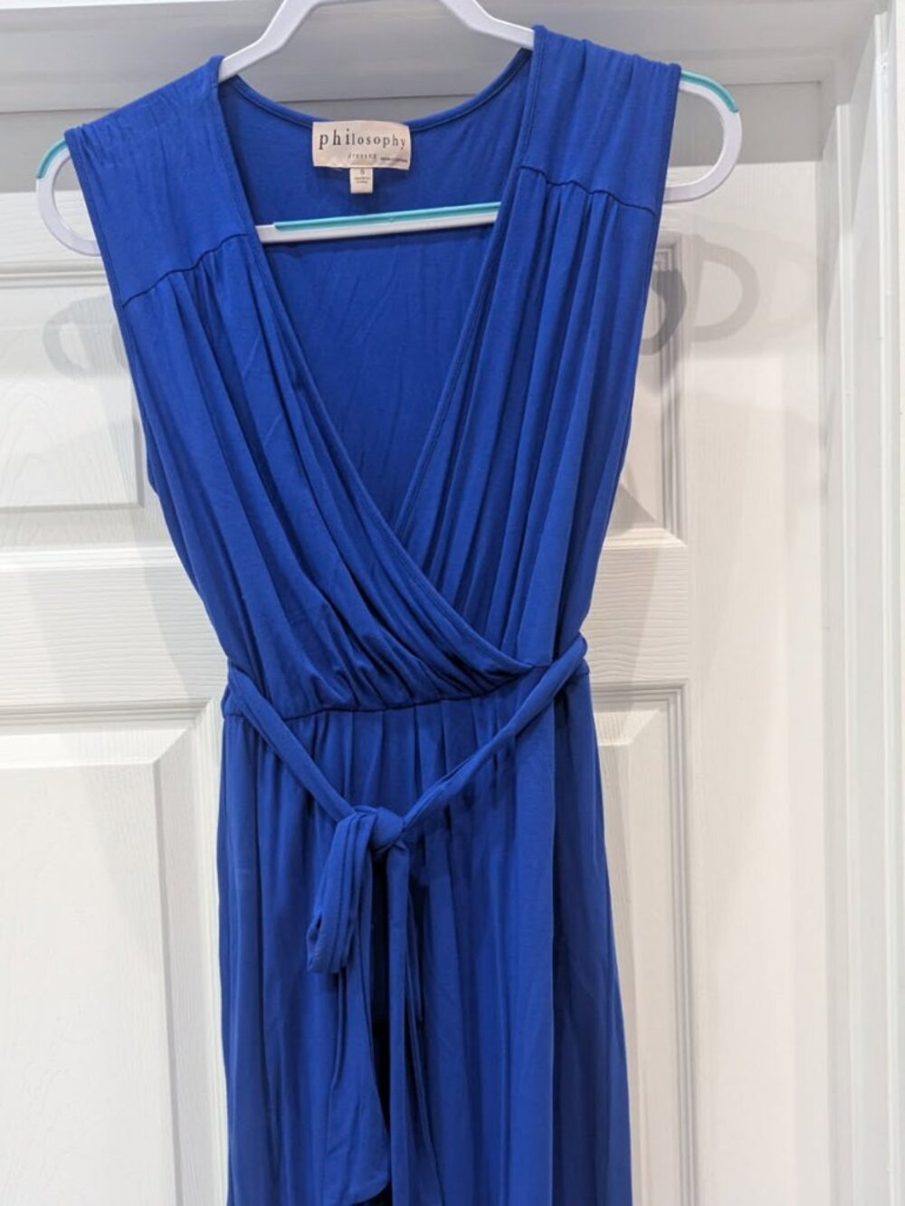 Philosophy Royal Blue Wrap Dress | Size Small | Sleeveless Tie Waist Dress